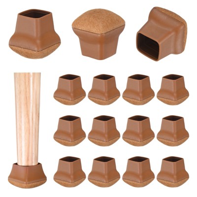 Unique Bargains Silicone Square Chair Leg Caps Floor Protectors 16 Pcs