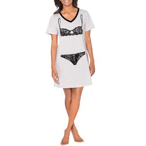Smart & Sexy Women's Oversized Graphic V-Neck Sleep Shirt - 1 of 4