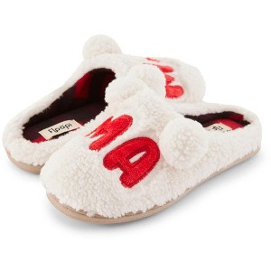 Floopi Women's "Mama" Fuzzy Faux faux shearling Clog Slipper w/ Buffalo plaid lining - 1 of 4