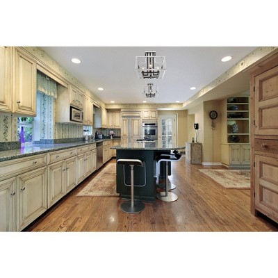 Elegant Quadra 4-Light Semi-Flush Mount in Chrome and Black
