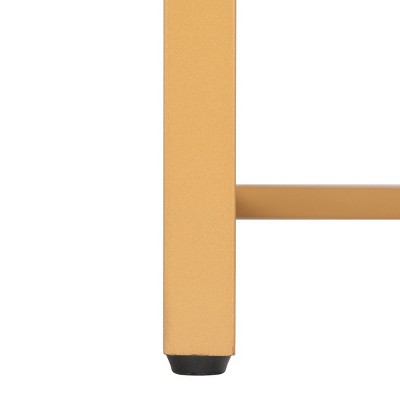 Modern Cosmopolitan Beige Linen & Gold Metal Parsons Side Chair Set
