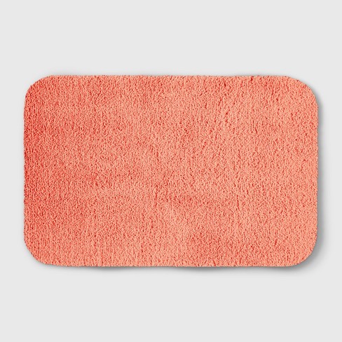 20 X34 Soft Solid Shag Bath Rug Coral Opalhouse Target