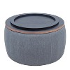 Lyngins Round Storage Ottomanes,Upholstered Storage Bench,Storage Bench Benches for Living Room,Bedroom - 4 of 4