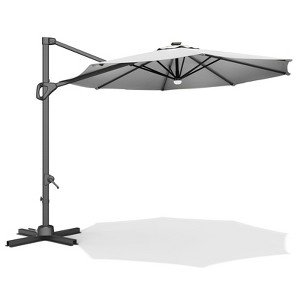 10FT Outdoor Cantilever Umbrella Patio Umbrella Market Sun Shade Windproof Offset Umbrella with 360-Degree Rotation for Garden Pool Deck BackYard - 1 of 4