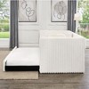 CAVINAS Modern Twin Size Platform Bed Frame, Corduroy Fabric Daybed, Upholstered Sofa Bed, The Bottom Pulls Out to Form a Bed - 3 of 4