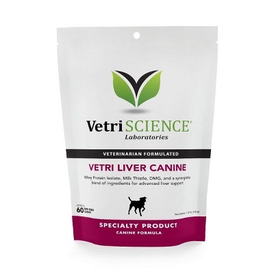 Vetriscience Laboratories Vetri Liver Canine Bite Sized Dog Chews - 60 ct, 11.22 oz pouch