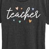 Women's - Instant Message - Teacher With Hearts Short Sleeve Graphic T-Shirt - 2 of 4