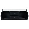 YOOCOZZ Solid Wood Storage Shoe Bench with Removable Cushion,2 Cabinets and 2 Drawers - 3 of 4