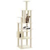 vidaXL Cat Tree Cream Engineered wood, plush, sisal Large Cat Tree - 3 of 4