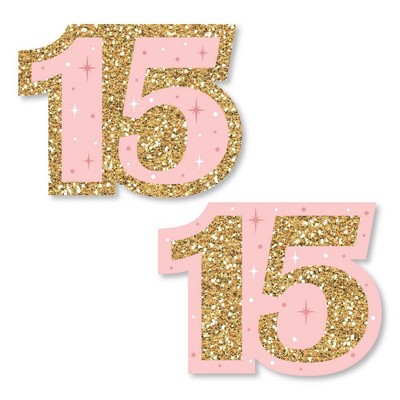 Big Dot of Happiness Mis Quince Anos - DIY Shaped Quinceanera Sweet 15 Birthday Party Cut-Outs - 24 Count