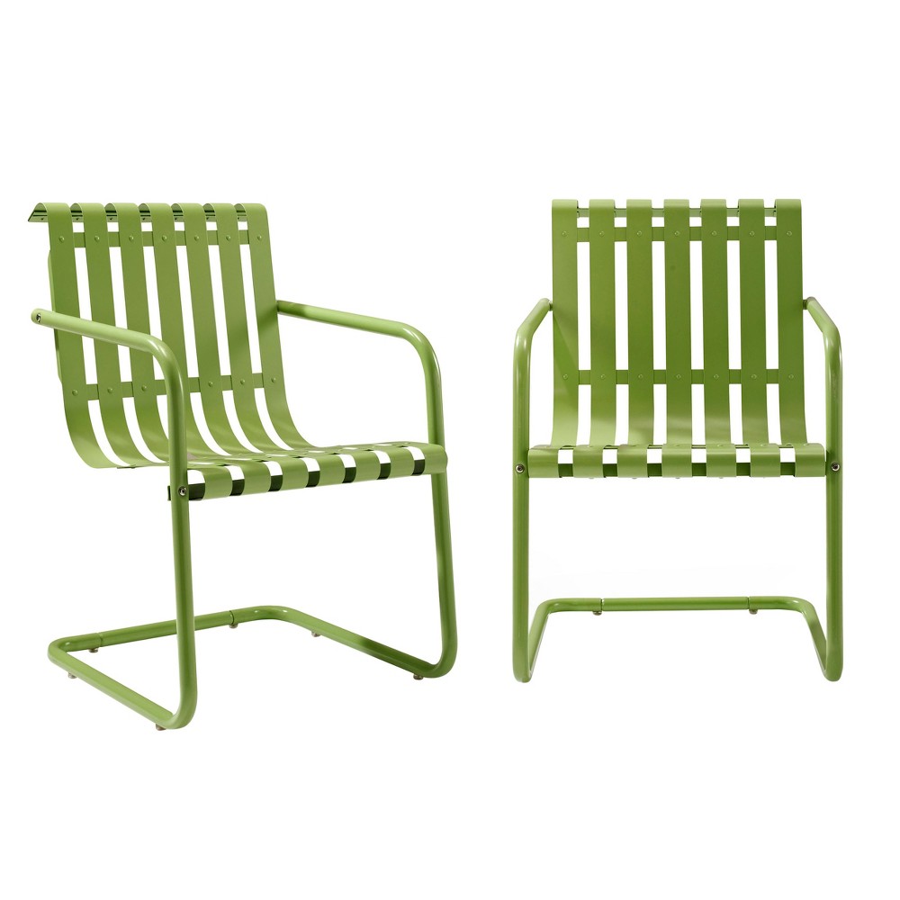 Gracie Stainless Steel Chair Set of 2 - Green - Crosley