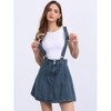 Allegra K Women's Denim A-Line Adjustable Strap Braces Mini Suspender Skirt - 3 of 4
