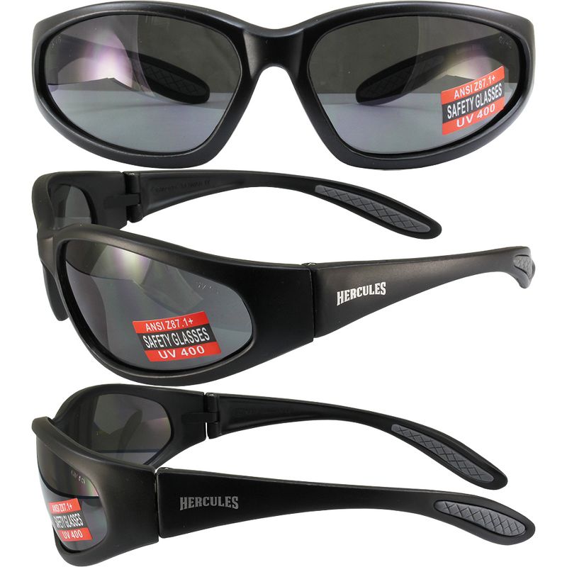 Global Vision Eyewear Hercules Safety Motorcycle Glasses with Smoke Lenses, 4 of 5