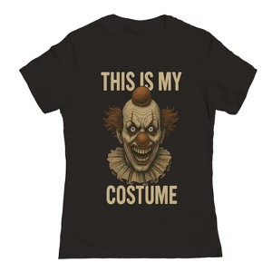Rerun Island Women This Is My Costume Evil Clown Short Sleeve Graphic Cotton T-Shirt - 1 of 4