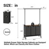 2/3 Section Laundry Hamper with Hanging Bar, Heavy Duty Rolling Basket Organizer with Storage Shelf and Lockable Wheels - 2 of 4