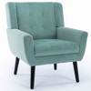 CAVINAS Linen/Velvet/Teddy/Leather Upholstered Accent Chair with Black Legs,Modern Upholstered Armchair with Wood Frame for Living Room - 4 of 4