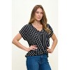 WEST K Women's Leah V Neck Short Dolman Sleeve Front Knob Blouse - 2 of 4