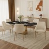 LeisureMod Zaire Modern Dining Chair – Upholstered Side Chair with Gold Iron Legs, Stylish Accent Chair for Dining Room or Kitchen Set of 4 - 2 of 4