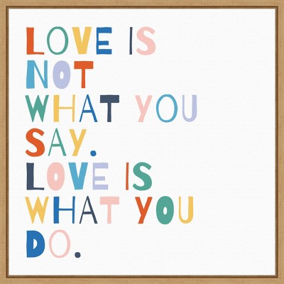16" x 16" Rainbow Words I by Moira Hershey Framed Wall Canvas - Amanti Art