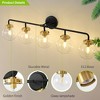 POWLIG 38.98-in 5-Light Black&Gold Bathroom Light Fixtures Over Mirror Vanity Lighting with Clear Glass Globe Shades - 2 of 4