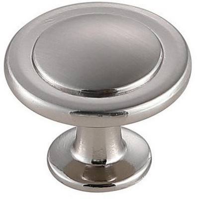 Brushed Nickel Round Mushroom Knob with Mounting Hardware