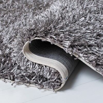 Platinum Ivory 4' x 6' Handmade Wool & Synthetic Tufted Shag Rug