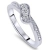 Pompeii3 1/6ct 3-Stone Diamond Promise Engagement Ring 14K White Gold - 3 of 4