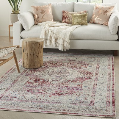 Vintage Red and Ivory Medallion Runner Rug, 2' x 6'