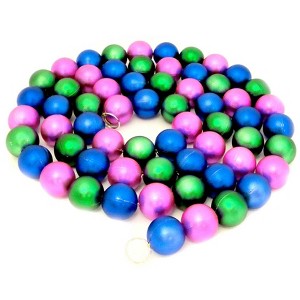 Holiday Ornament 72.0 Inch Bead Christmas Garland Garland , Pink Blue Green (PC) - 1 of 1
