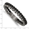 Black Bow Jewelry Antique Bronze Plated Stainless Steel & Black Agate Bracelet, 8-8.5 In - 4 of 4