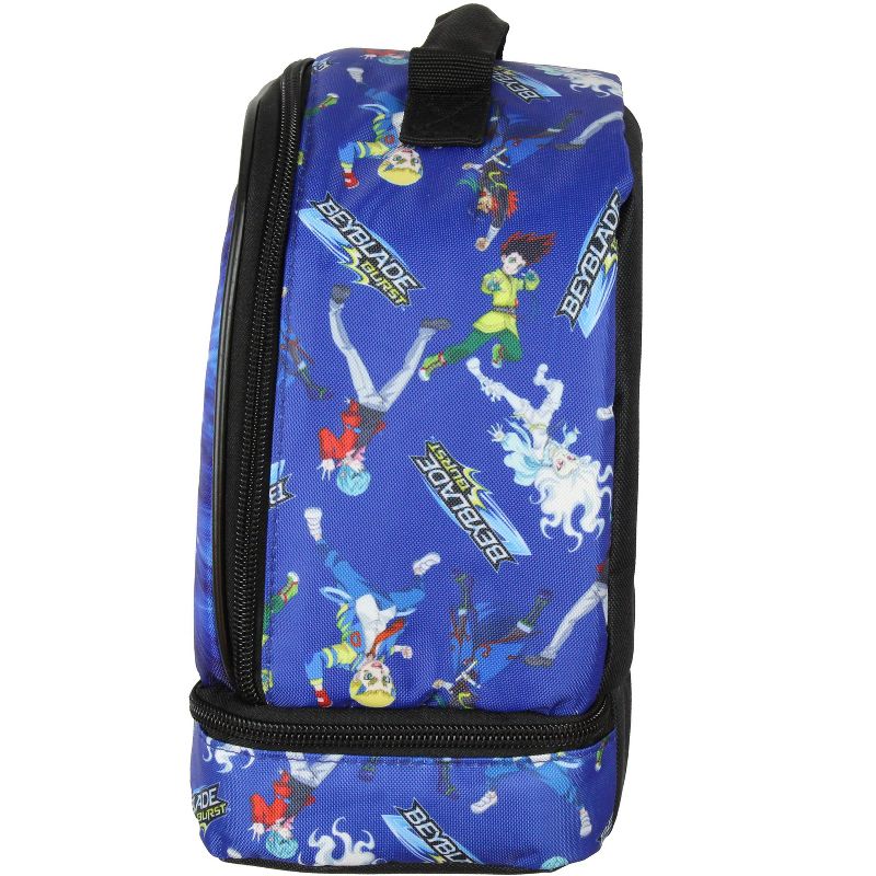 Beyblade Burst Spinner Top Anime Characters Insulated Dual Compartment Lunch Bag Blue, 4 of 10