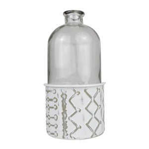 Geometric Bud Vase Metal & Glass by Foreside Home & Garden - 1 of 4