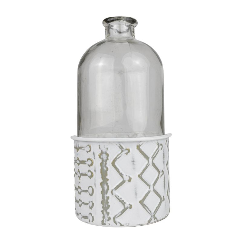 Multi Pattern Bud Vase Metal & Glass - Foreside Home & Garden, 1 of 6