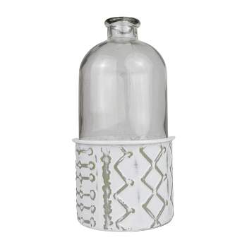 Multi Pattern Bud Vase Metal & Glass - Foreside Home & Garden