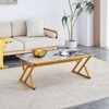ALEXOUN 47 IN Rectangular Faux Marble Coffee Table - Stylish Modern Center Table with Stable X-Legs, Easy to Use for Living Room & Family - 4 of 4
