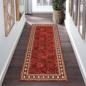 coucheta Washable Area Rug for Living Room, Multi-size Modern Bordered Non Slip Stain Resistant Non Shedding Low Pile Carpet, for Bedroom, Dining - 1 of 4