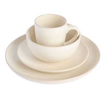 Cream Ceramic 32-Piece Round Dinnerware Set for 8