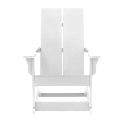 Modern White Polyresin Adirondack Rocking Chair with UV Protection