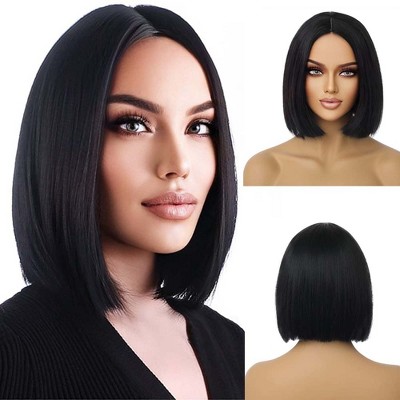 Jessie's Wig 10 Inch Middle Part Short Synthetic Wigs Black Color1 Pc/Pack