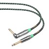 Clef Audio Labs 6.35mm TS to 6.35mm TS Straight to Angled, Black Chrome Zinc Alloy Shell/Green Braided  6FT -1PK - 4 of 4