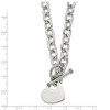 Chisel Stainless Steel Polished Heart Toggle on an 18" Open Link Chain Necklace - 4 of 4