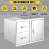 Outdoor Kitchen Drawers Combo with Paper Towel Rack, BBQ Access Door Drawers Stainless Steel Cabinet - 4 of 4