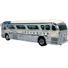 1959 GM PD4104 Motorcoach Bus "Greyhound" Silver and Cream with Blue Stripes 1/87 (HO) Diecast Model by Iconic Replicas - 4 of 4