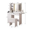 NicBex Vanity Desk with Mirror Dressing Table with Power Outlet, Drawers, Large Storage Cabinet, Makeup Table with Cushioned Stool for Bedroom - 4 of 4