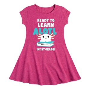 Girls' - Instant Message - Learn Alotl In 1st Grade Fit & Flair Cap Sleeve Dress - 1 of 3