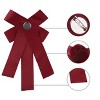 Allegra K Women's Pre-tied Bowknot Pin Solid Color Neckties Elegant Brooch Bow Tie - 4 of 4