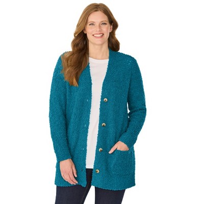 Woman Within Cozy Boucle Cardigan