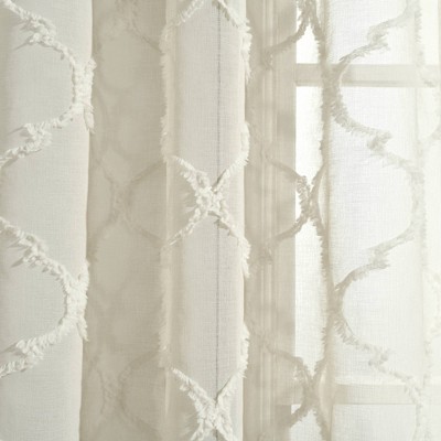 Set of 2 Avon Trellis Grommet Sheer Window Curtain Panels - Lush Décor, 4 of 11