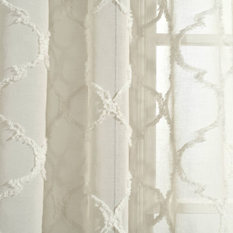 Set of 2 Avon Trellis Grommet Sheer Window Curtain Panels - Lush Décor, 4 of 14
