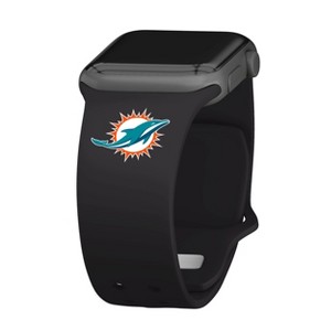 NFL Miami Dolphins Apple Watch Compatible Silicone Band - Black - 1 of 3